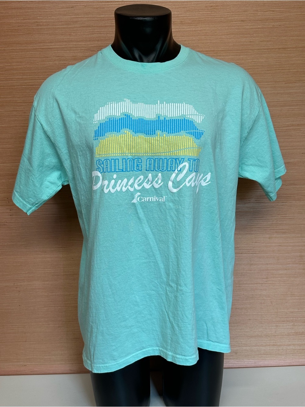 Carnival Cruise Lines Sailing Away to Princess Cays Light Green T-Shirt Size XL